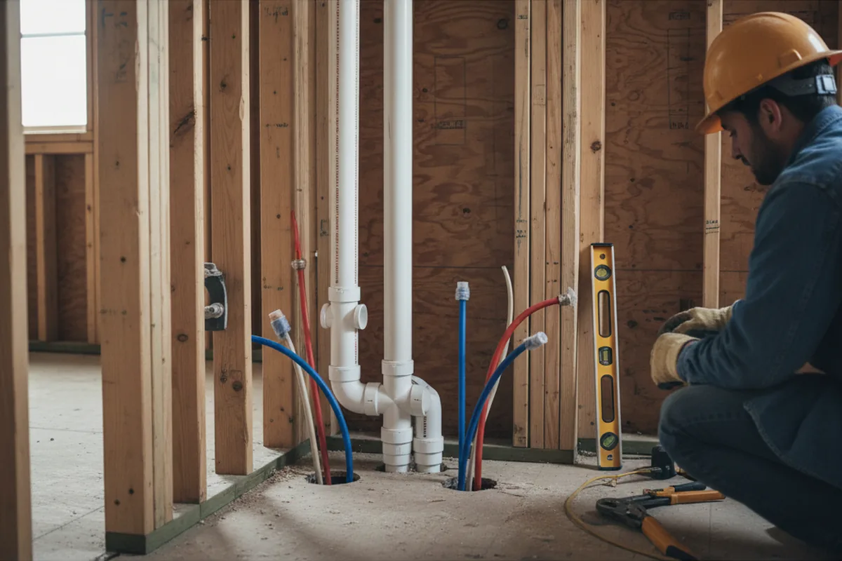 Drain and supply rough-in during Drain Cleaning in Hodgenville